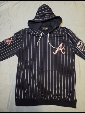 New Era Atlanta Braves Pinstripe Hoodie World Series 2021 M